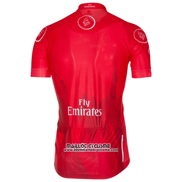 2017 Maillot Ciclismo Dubai Tour Profond Rouge Manches Courtes et Cuissard